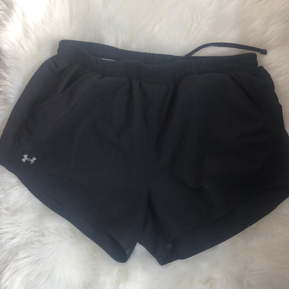 Black under armor running shorts